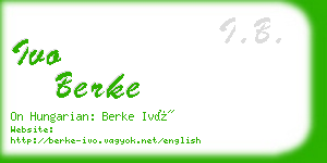 ivo berke business card